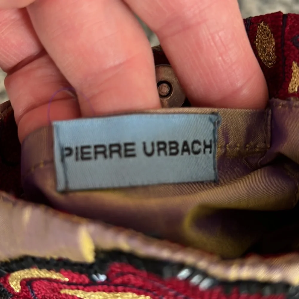 Pierre Urbach beaded rose bag on silk!  Braided Beaded strap!  So cute! - Picture 8 of 10